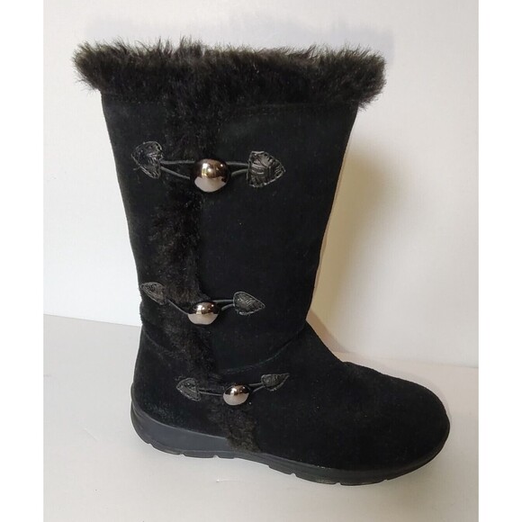 White Mountain Shoes - White Mountain size 6.5M black suede boots faux fur lined leather upper